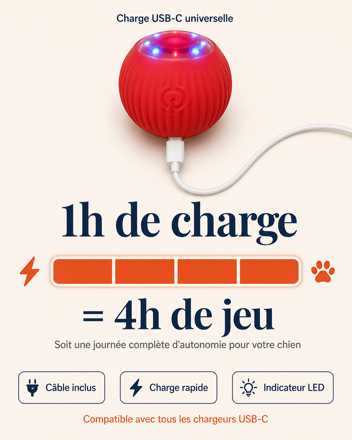 La Balle Vagabonde™ — Votre chien joue. Vous vous reposez. Sans culpabilité.