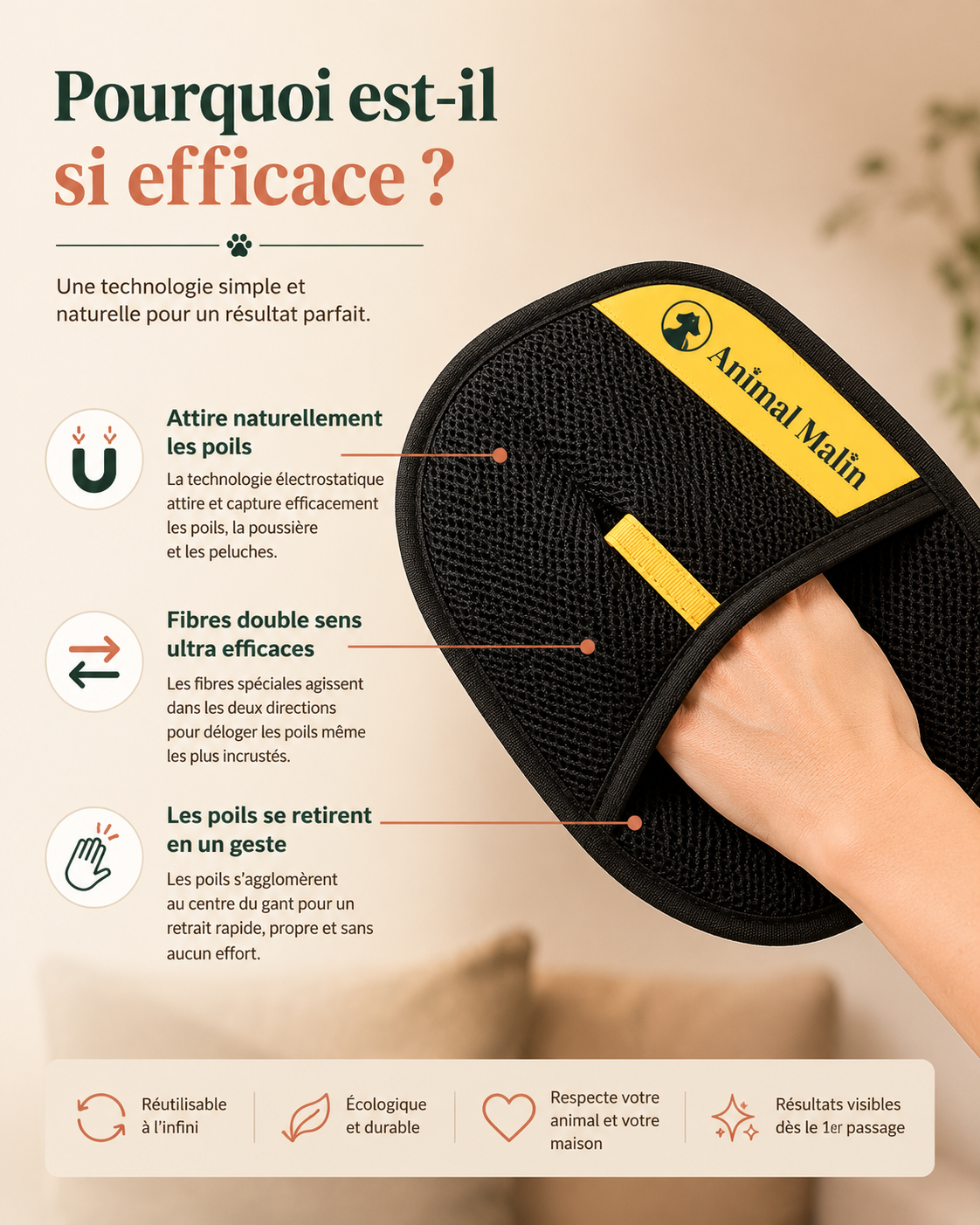 Le Gant Malin™ — Anti-Poils Express